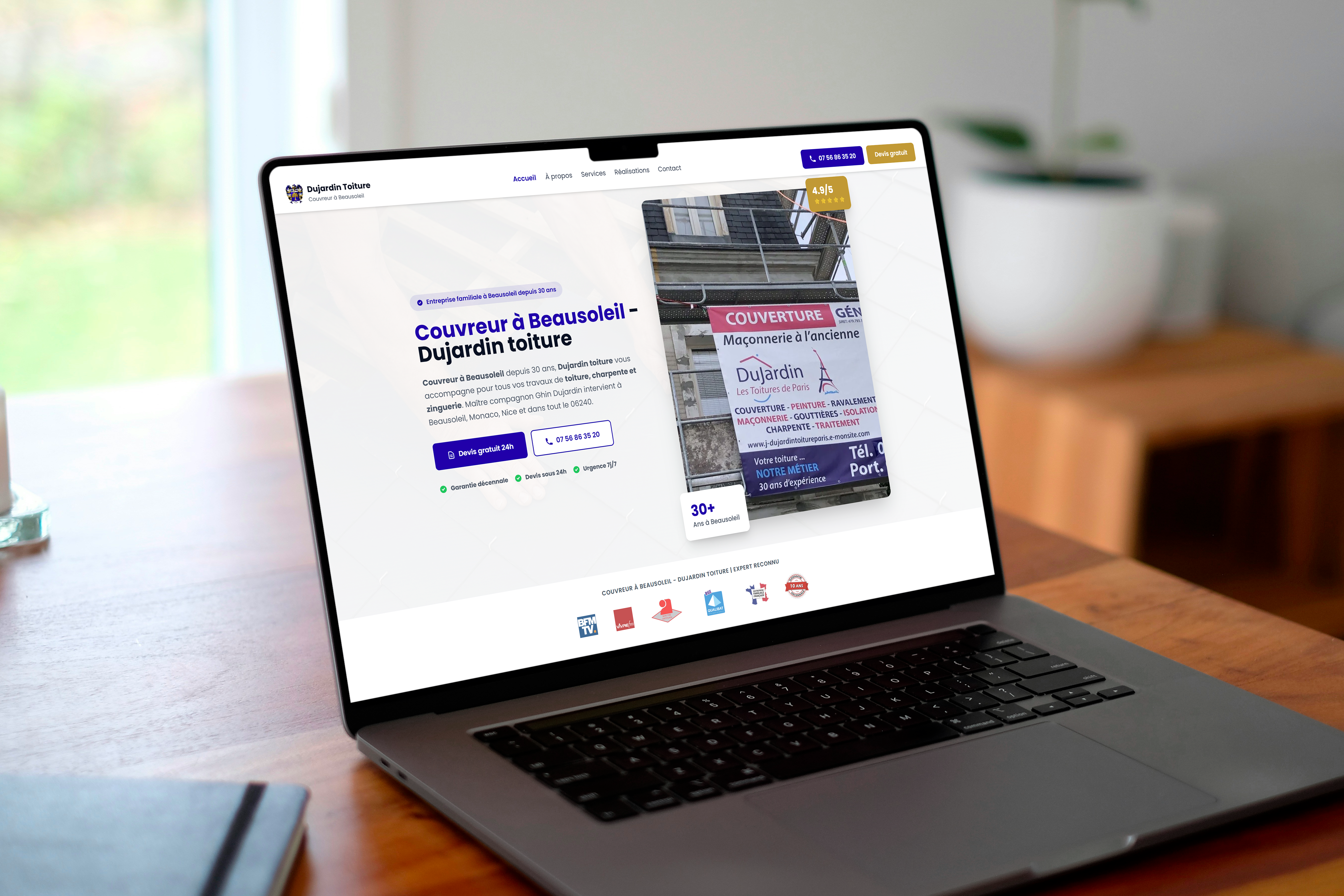 Couvreur Dujardin Beausoleil - création site & SEO local