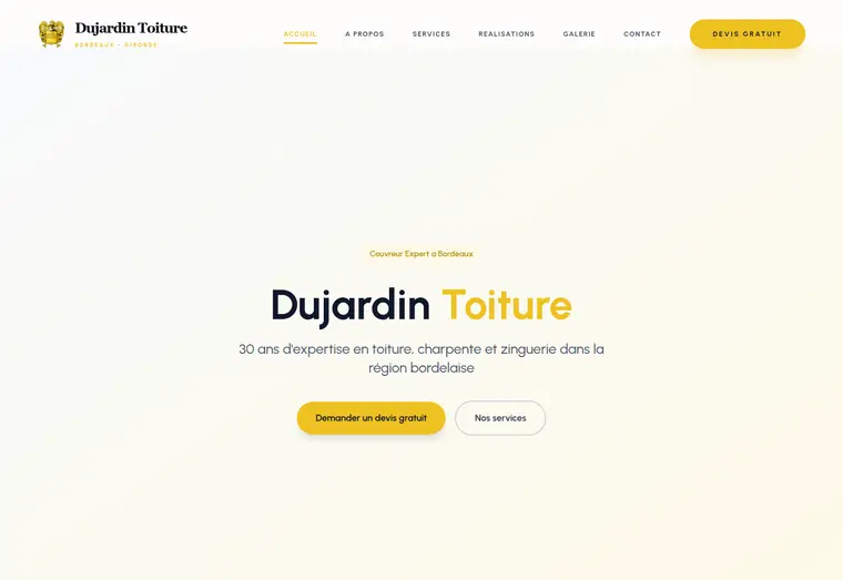 Le site de Couvreur Dujardin Bordeaux