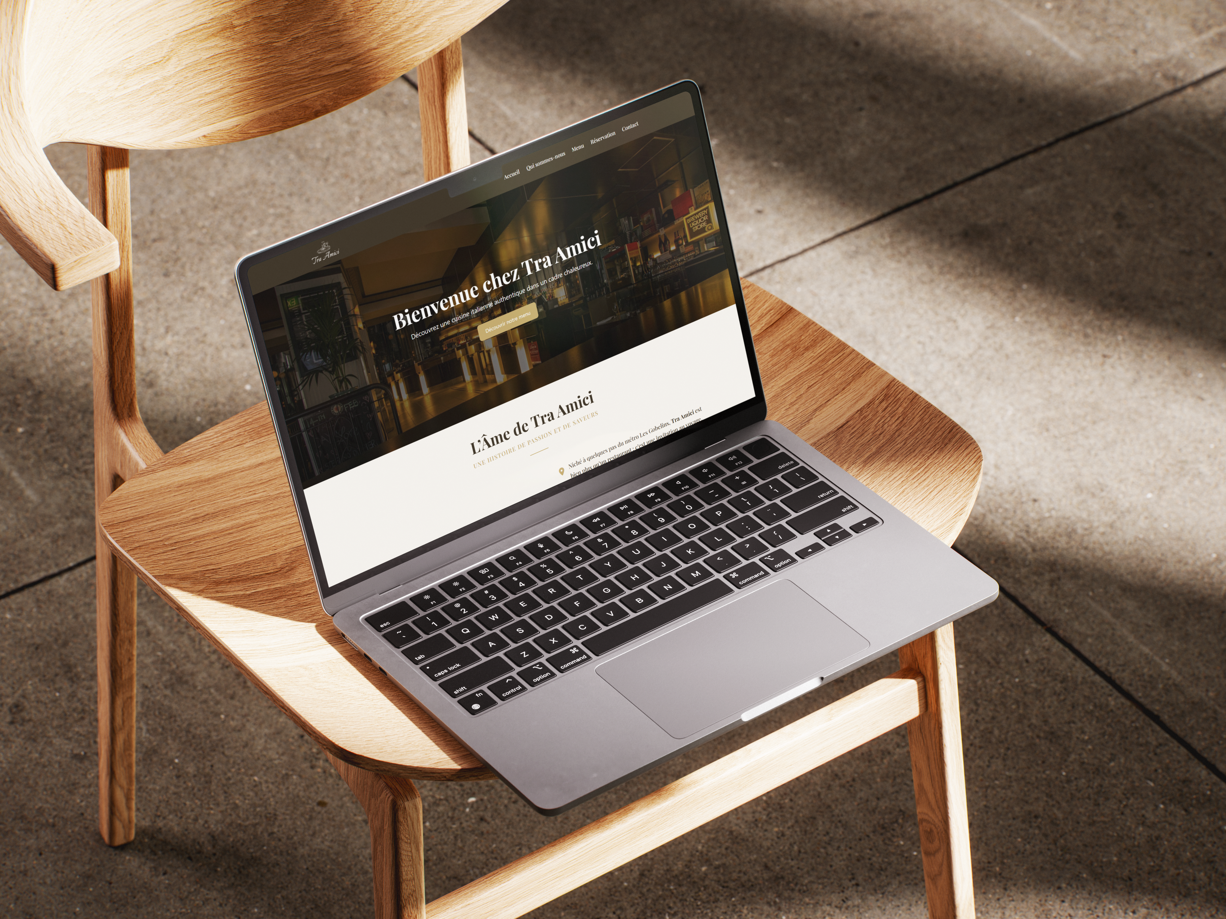 Tra Amici - création site restaurant & réservation en ligne